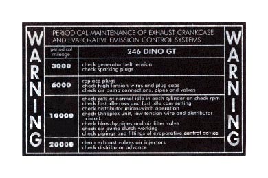 Periodical Maintenance Label