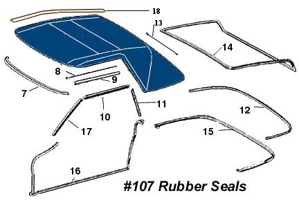 Mercedes Benz W107 Top Seal Diagram